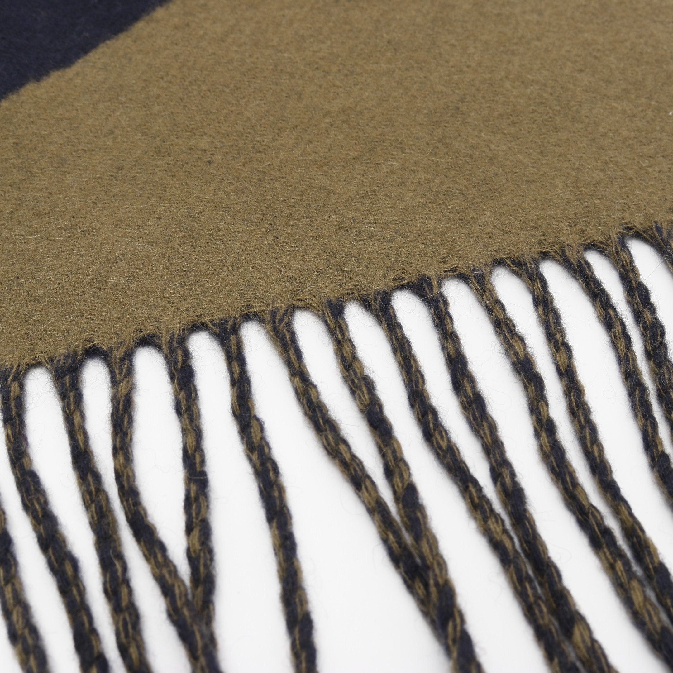 Hermes Hermes Kazak Zigzag Scarf Cashmere Khaki Green Dark Navy Size ONE SIZE - 5 Thumbnail