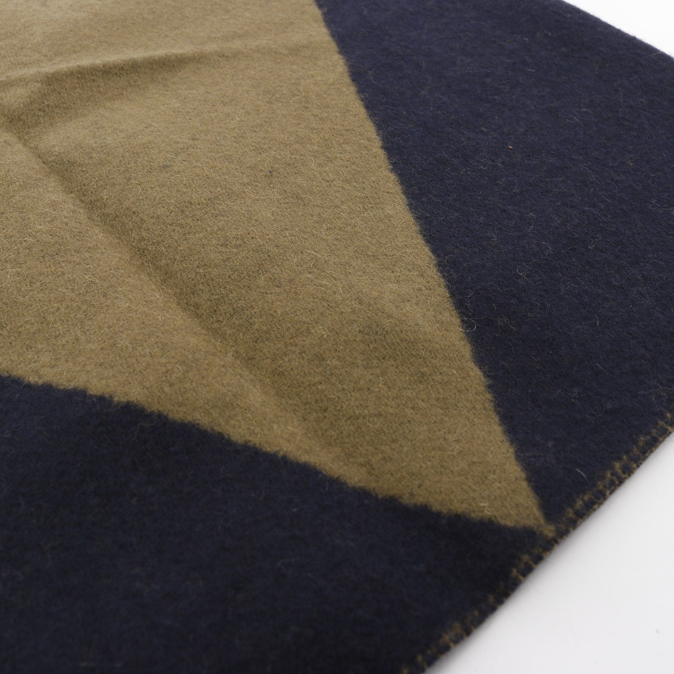 Hermes Hermes Kazak Zigzag Scarf Cashmere Khaki Green Dark Navy Size ONE SIZE - 4 Thumbnail