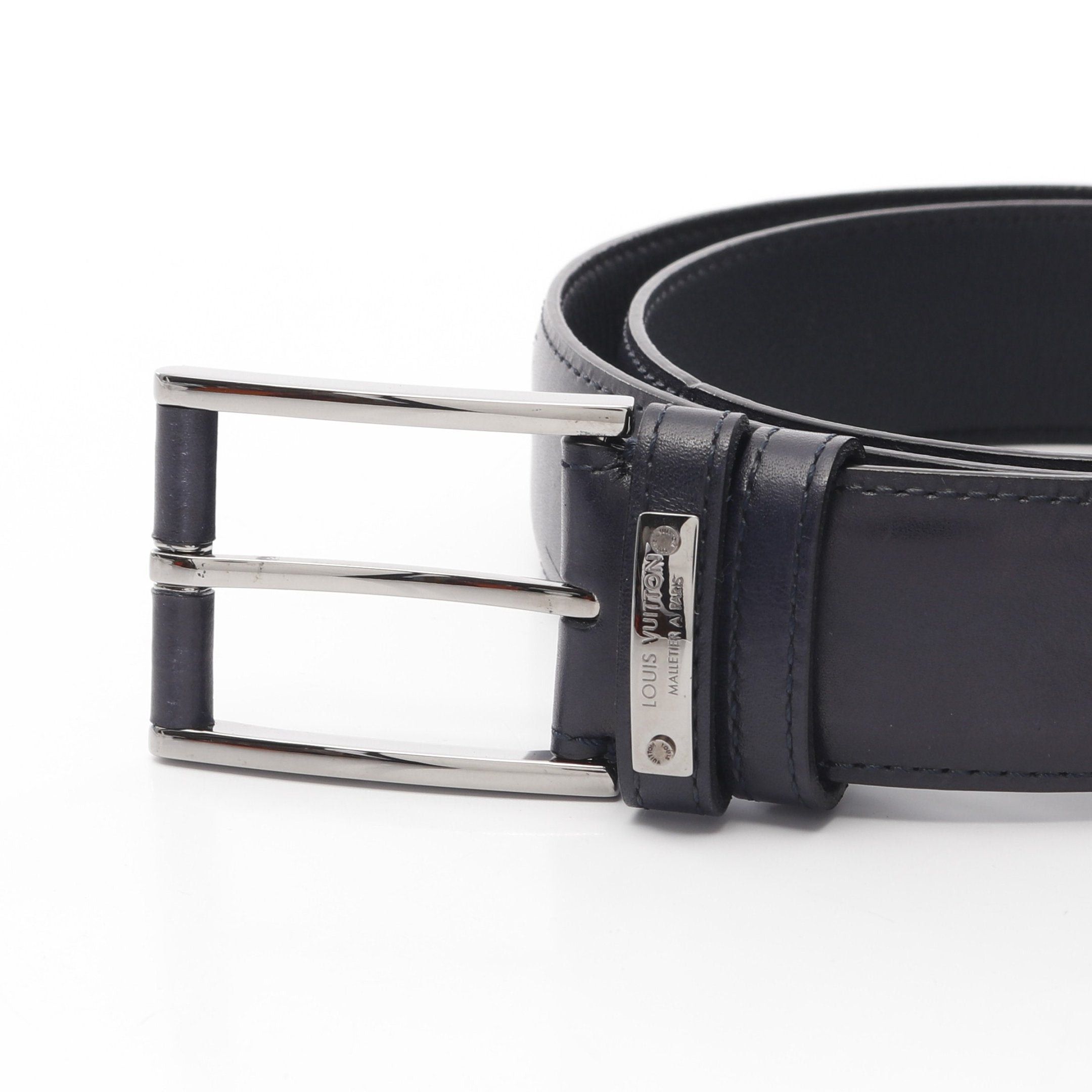Louis Vuitton Louis Vuitton Belt Leather Dark Navy Size ONE SIZE - 2 Thumbnail