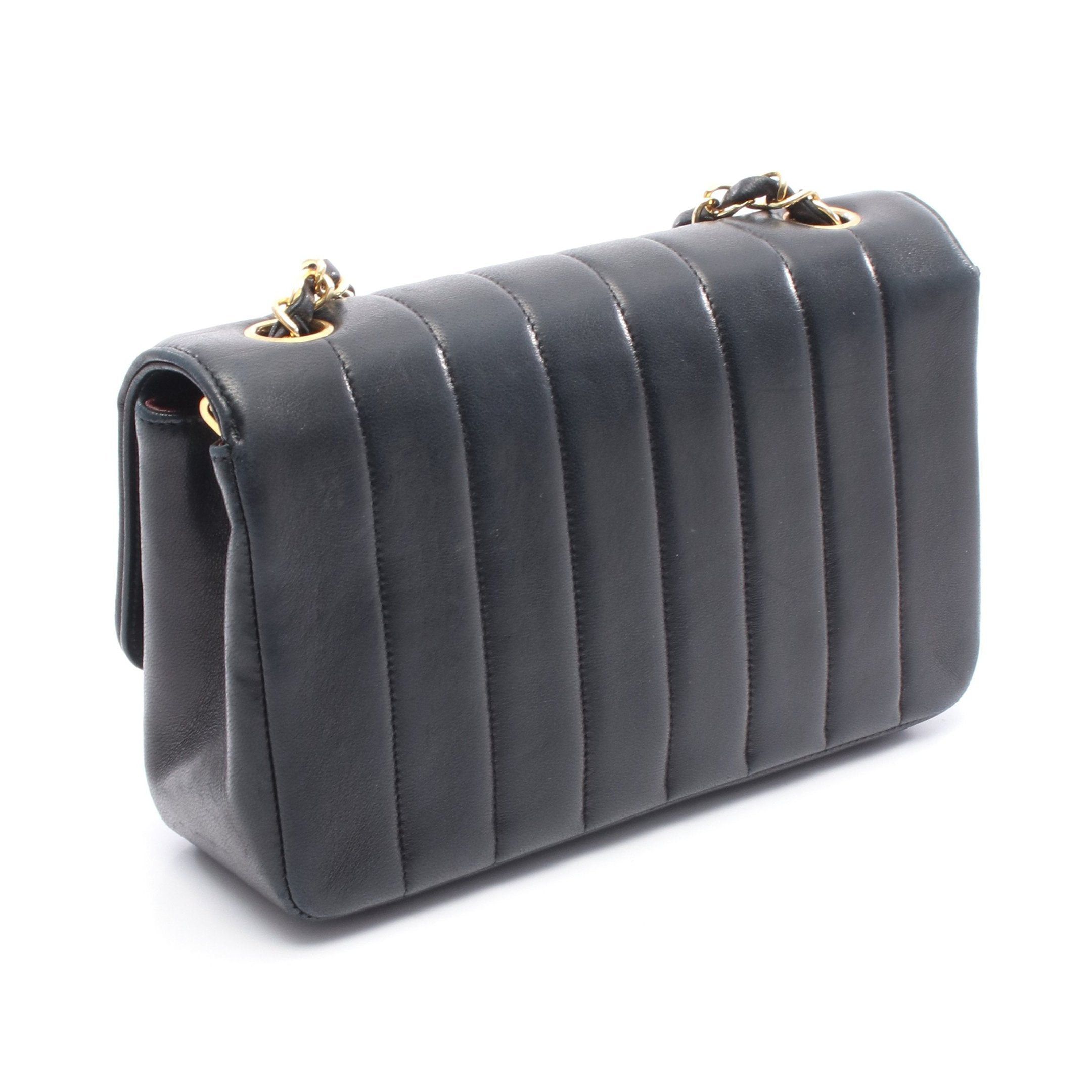 Chanel Chanel Mademoiselle Line Chain Shoulder Bag Lambskin Black Gold Hardware Size ONE SIZE - 2 Thumbnail