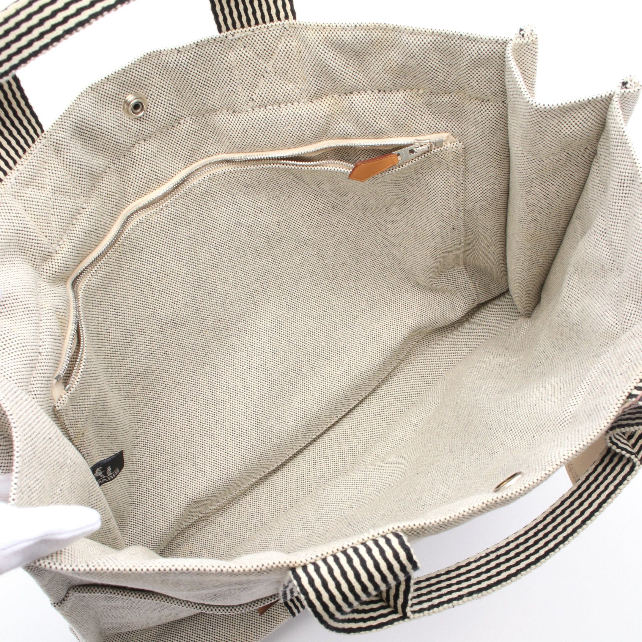 Hermes Hermes New Fool Toe Mm Handbag Tote Bag Toile Ash Gray Black Silver Hardware Size ONE SIZE - 3 Thumbnail