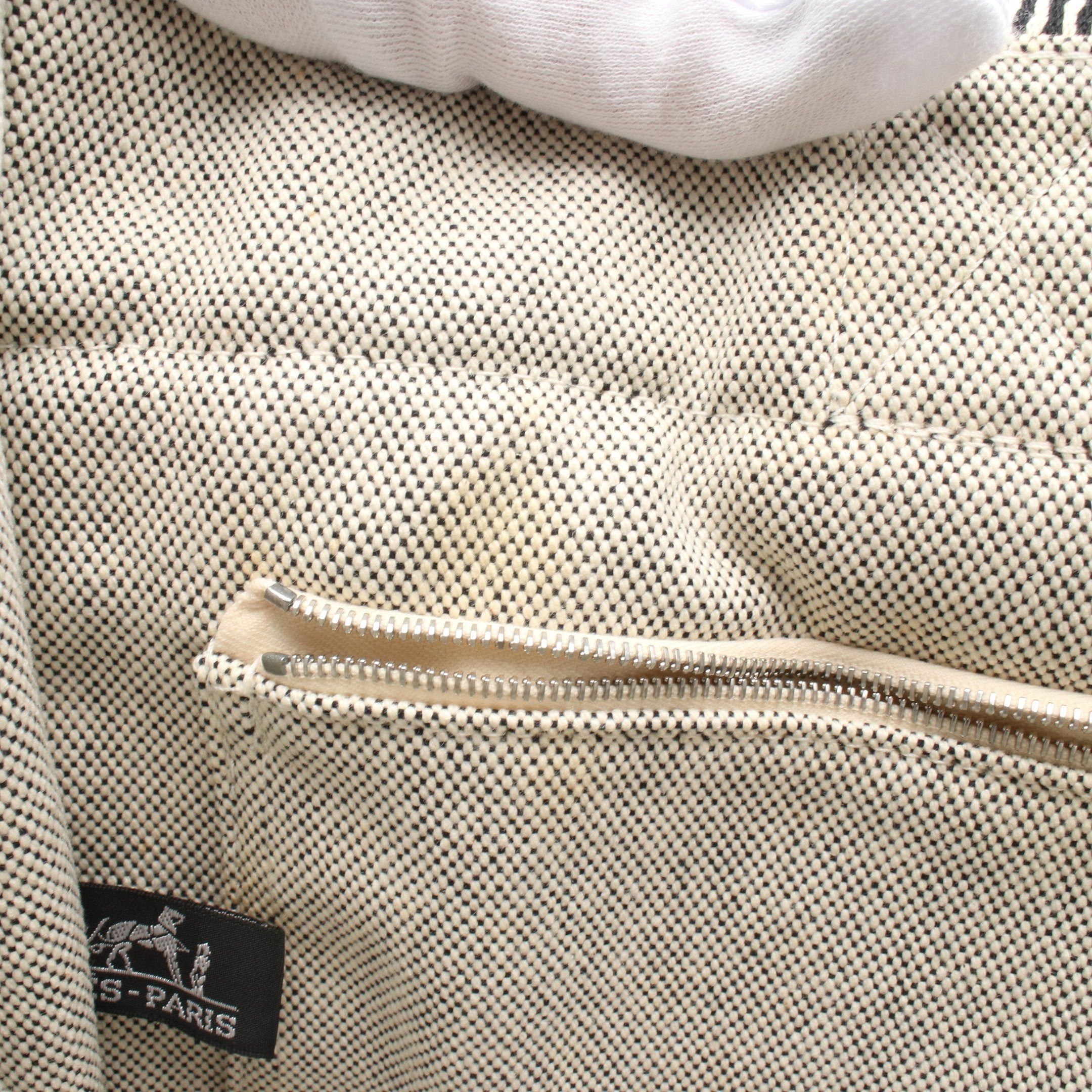 Hermes Hermes New Fool Toe Mm Handbag Tote Bag Toile Ash Gray Black Silver Hardware Size ONE SIZE - 6 Thumbnail