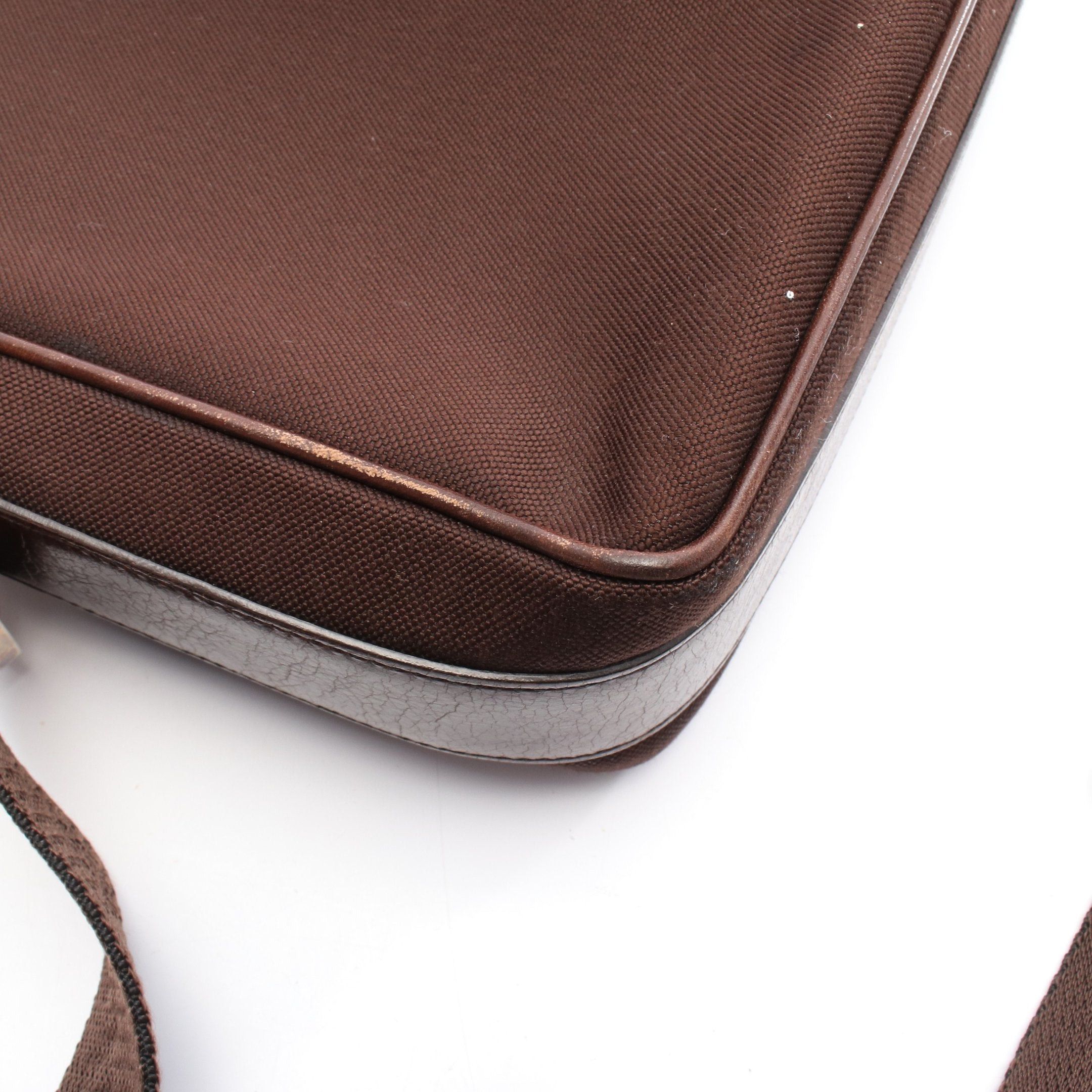 Cartier Cartier Santos Messenger Shoulder Bag Canvas Leather Dark Brown Size ONE SIZE - 5 Thumbnail