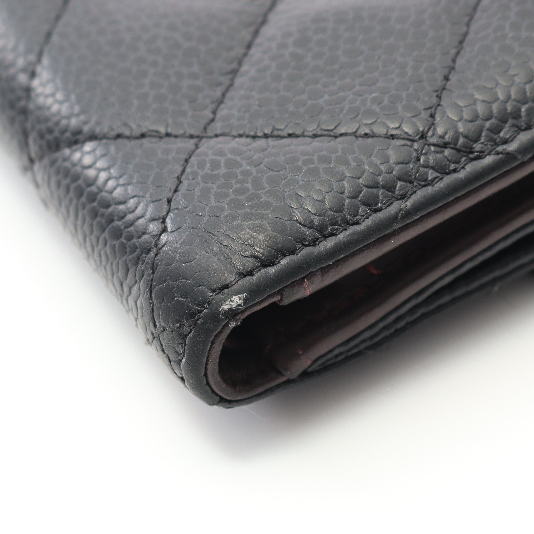 Chanel Chanel Matelasse Double Hook Wallet Bi-Fold Caviar Skin Black Gold Hardware Size ONE SIZE - 10 Thumbnail