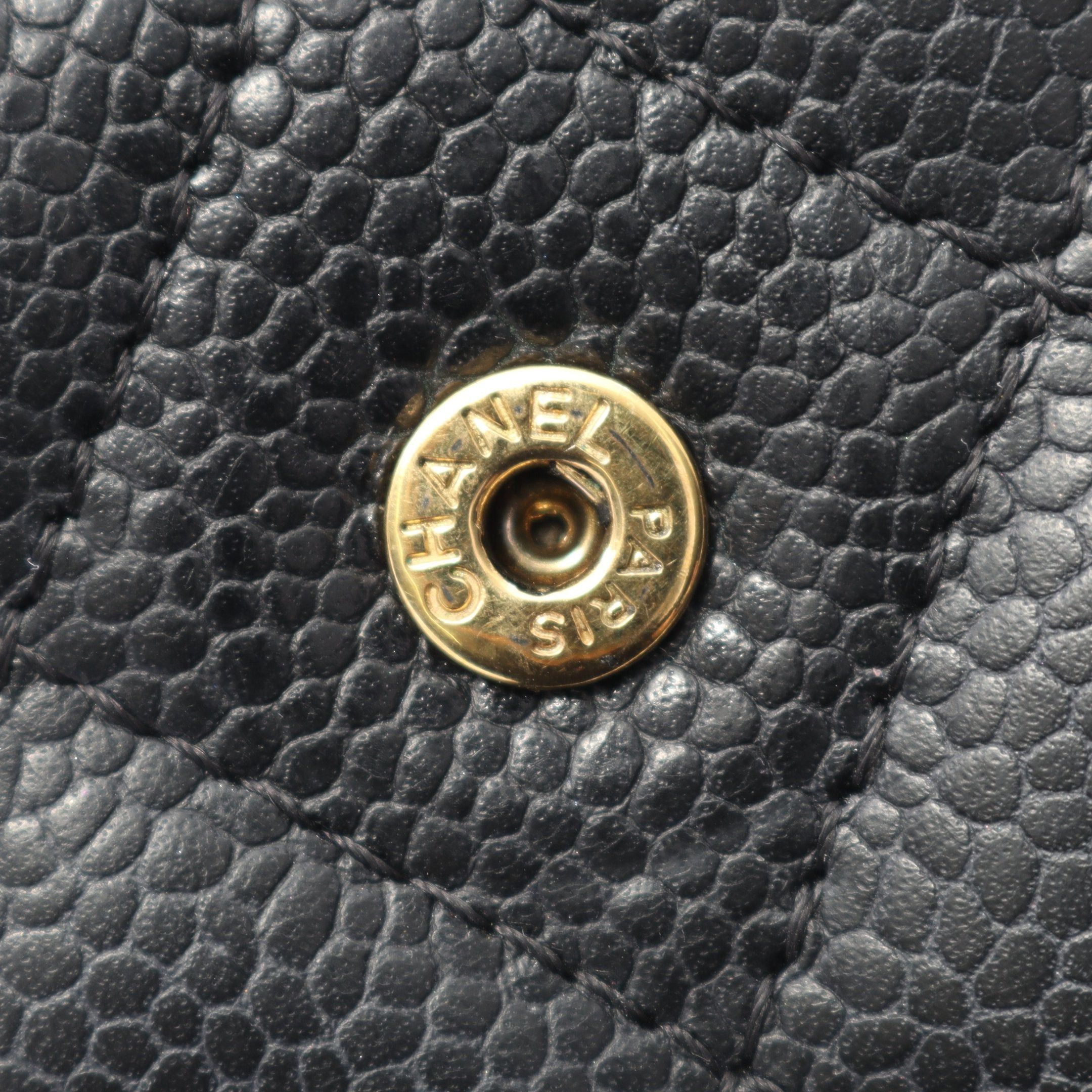 Chanel Chanel Matelasse Double Hook Wallet Bi-Fold Caviar Skin Black Gold Hardware Size ONE SIZE - 7 Thumbnail
