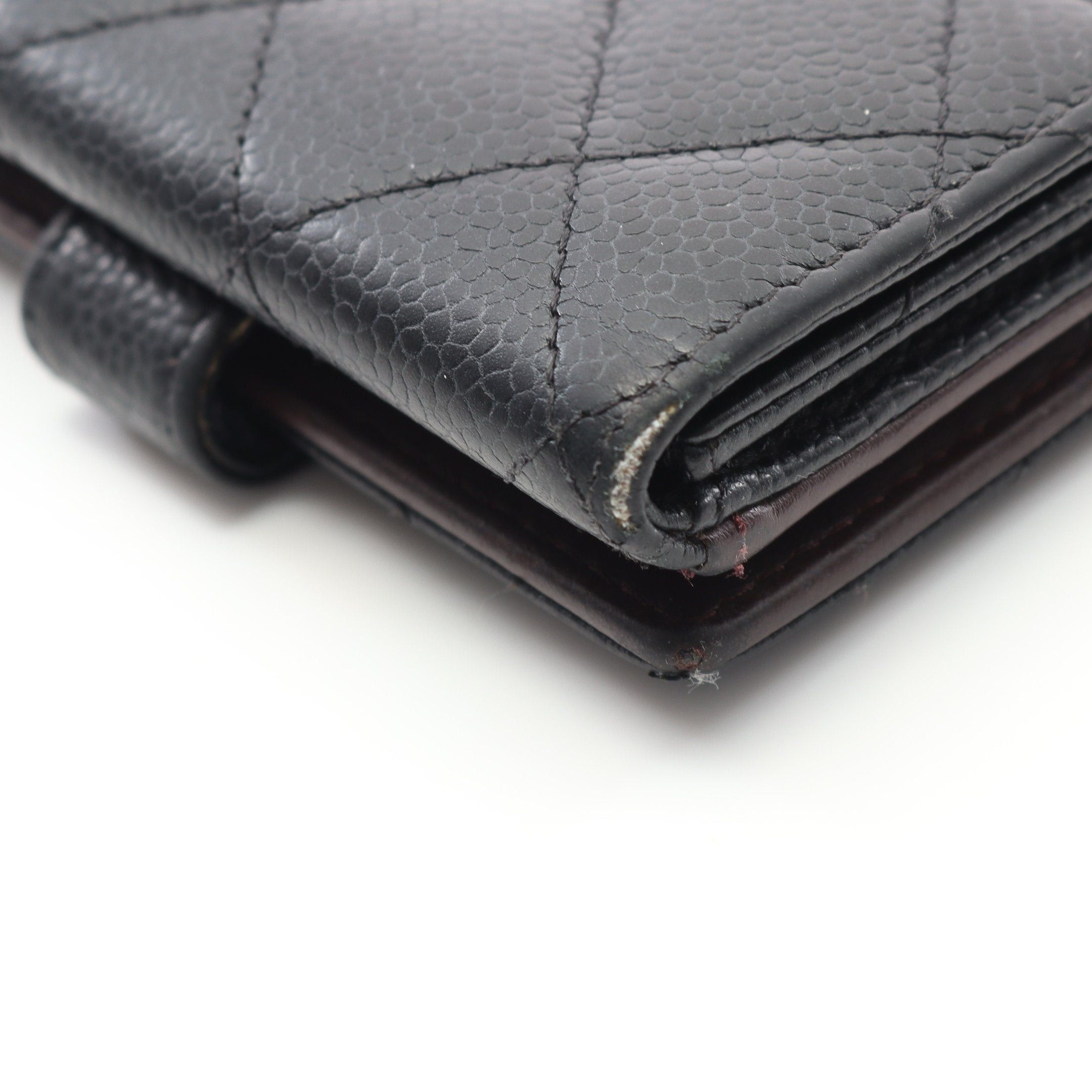 Chanel Chanel Matelasse Double Hook Wallet Bi-Fold Caviar Skin Black Gold Hardware Size ONE SIZE - 9 Thumbnail