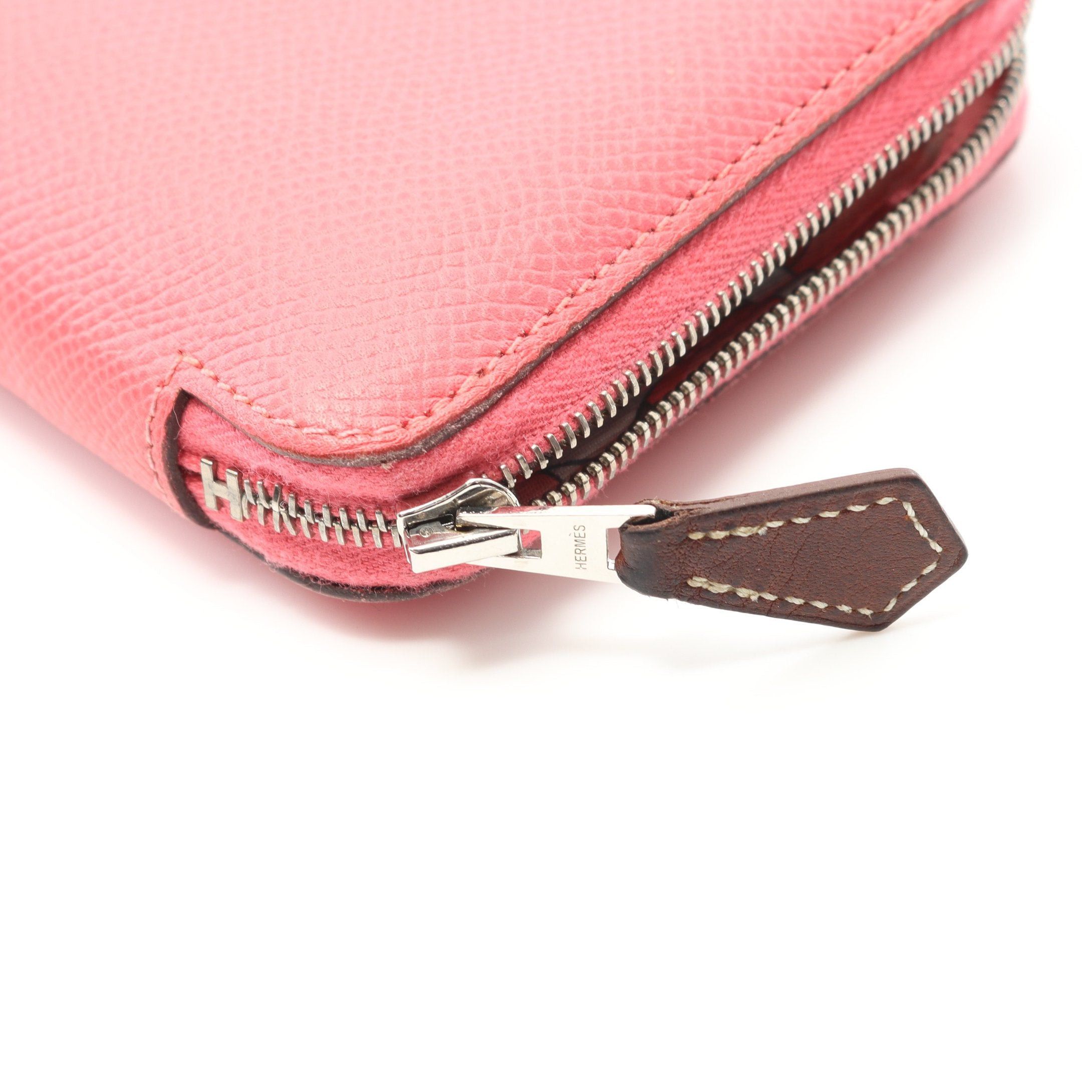 Hermes Hermes Azap Compact Silk In Rose Azalea Round Zipper Wallet Veau Epsom Pink Silver Hardware D Stamp Size ONE SIZE - 7 Thumbnail