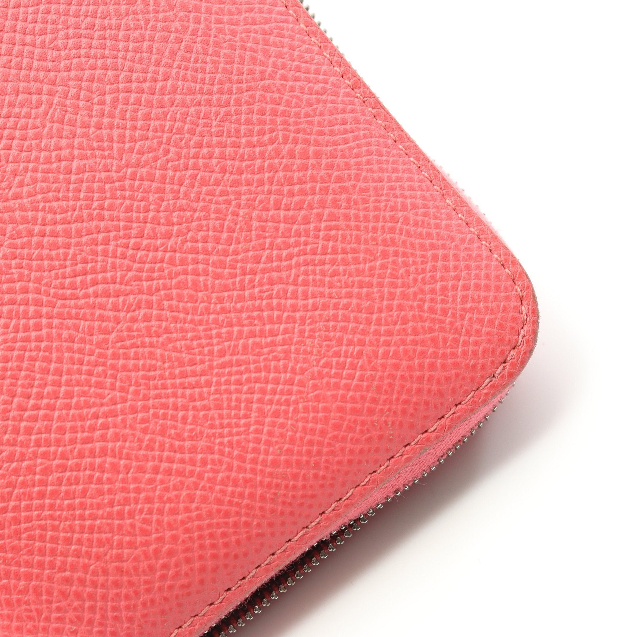 Hermes Hermes Azap Compact Silk In Rose Azalea Round Zipper Wallet Veau Epsom Pink Silver Hardware D Stamp Size ONE SIZE - 11 Thumbnail