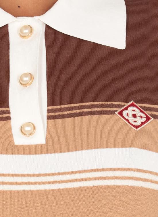 Casablanca CASABLANCA Women Polo Shirts UWS25KW90701 BEIGE BROWN Brown Size XS / US 0-2 / IT 36-38 - 4 Thumbnail