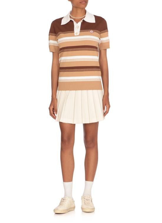 Casablanca CASABLANCA Women Polo Shirts UWS25KW90701 BEIGE BROWN Brown Size XS / US 0-2 / IT 36-38 - 5 Thumbnail