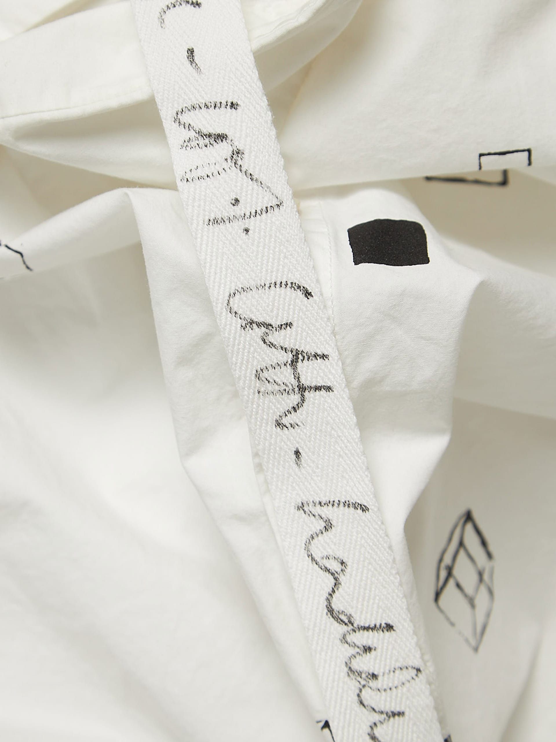 Elena Dawson White Cubes Logo Printed Cotton Shirt Size US XL / EU 56 / 4 - 4 Thumbnail