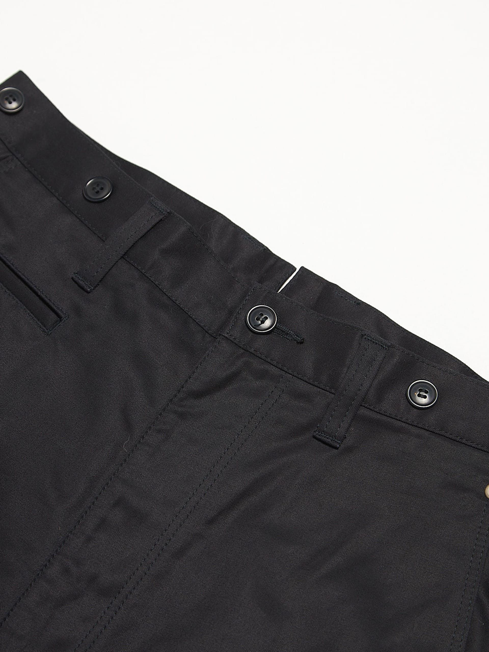 Junya Watanabe Black Buttoned Waist Cotton Trousers Size US 33 - 8 Thumbnail