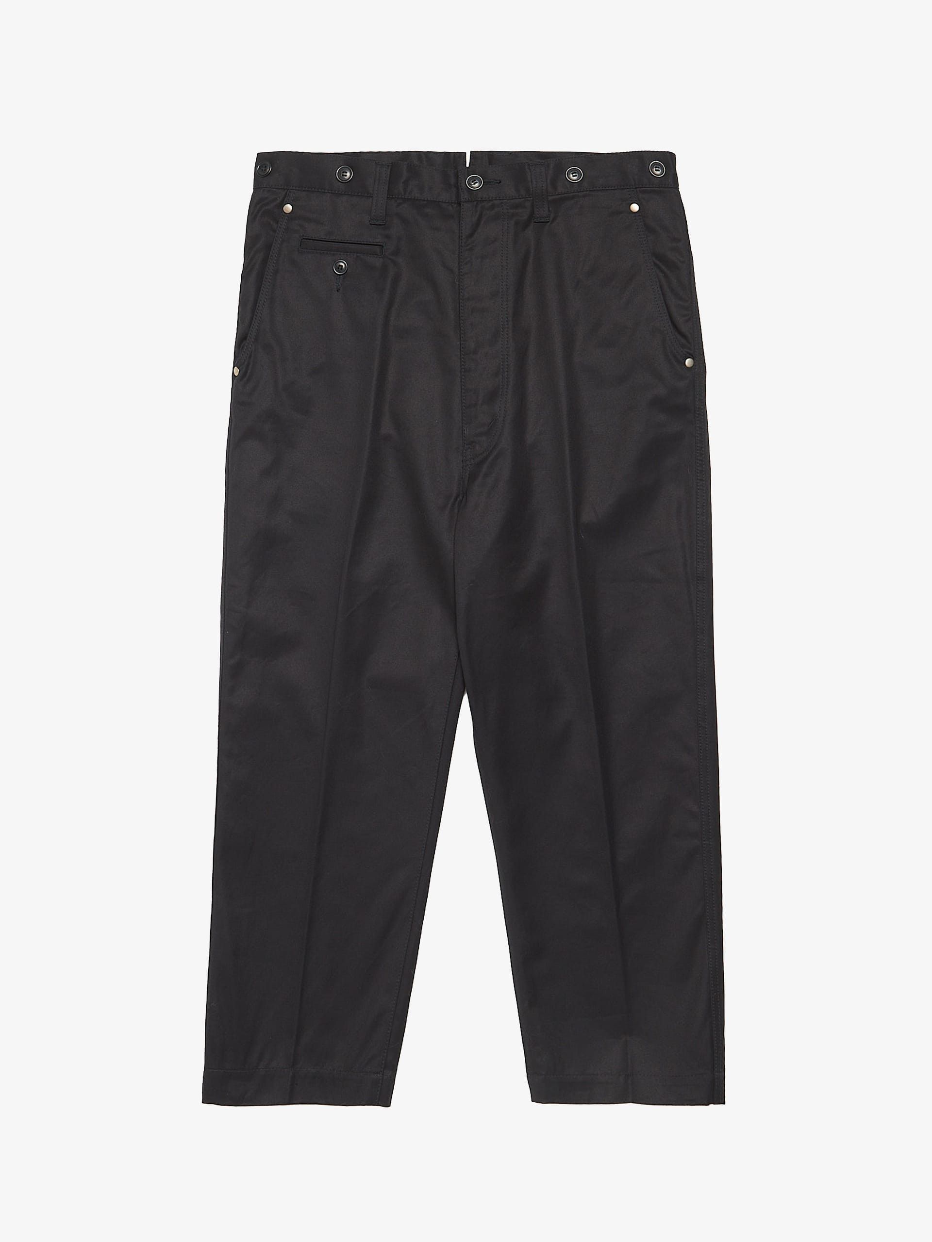 Junya Watanabe Black Buttoned Waist Cotton Trousers Size US 33 - 6 Thumbnail