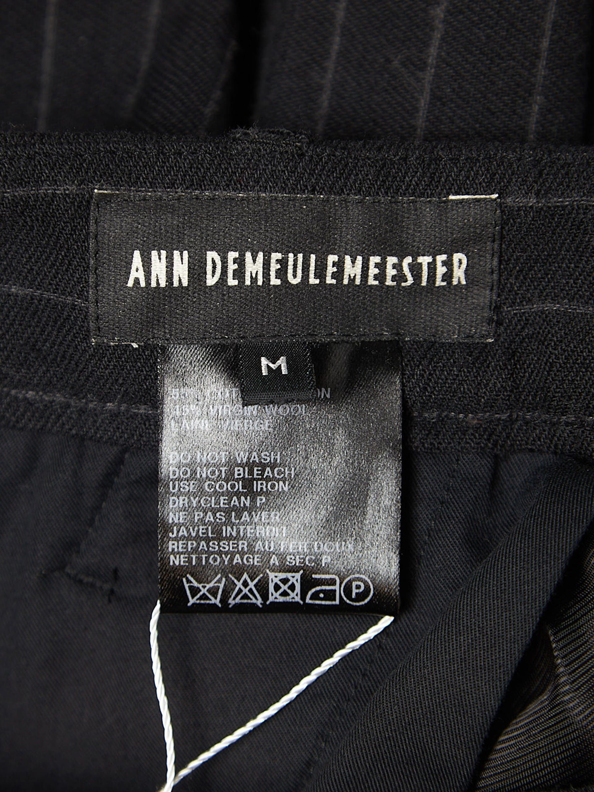 Junya Watanabe Black Buttoned Waist Cotton Trousers Size US 33 - 4 Thumbnail