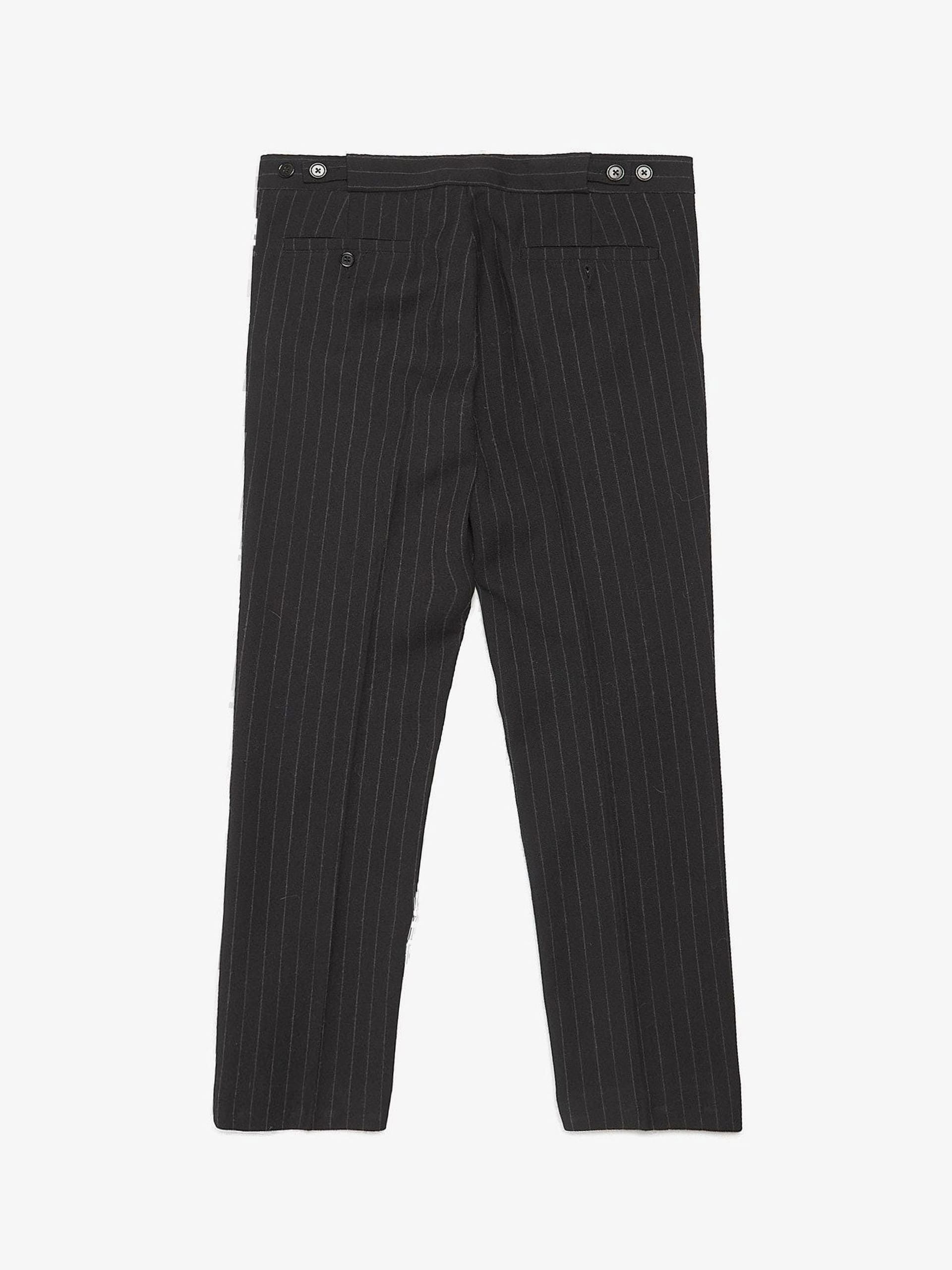 Junya Watanabe Black Buttoned Waist Cotton Trousers Size US 33 - 2 Thumbnail