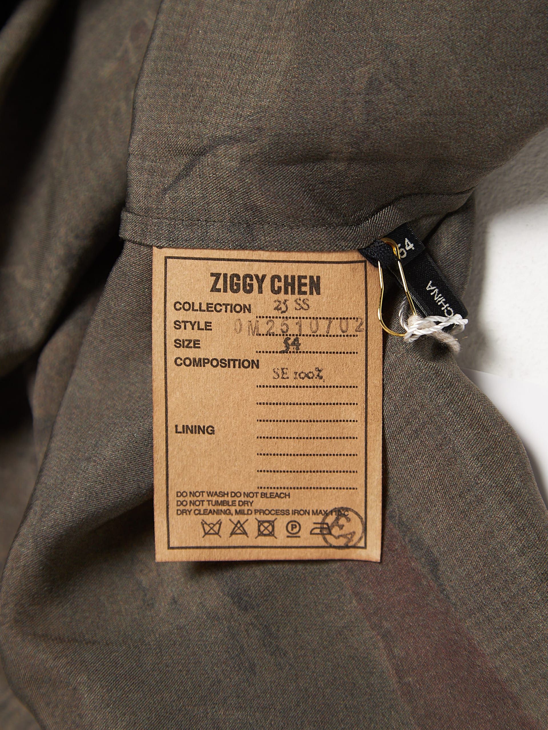 Ziggy Chen Brown Patch Printed Shortsleeved Silk Shirt Size US XL / EU 56 / 4 - 3 Thumbnail