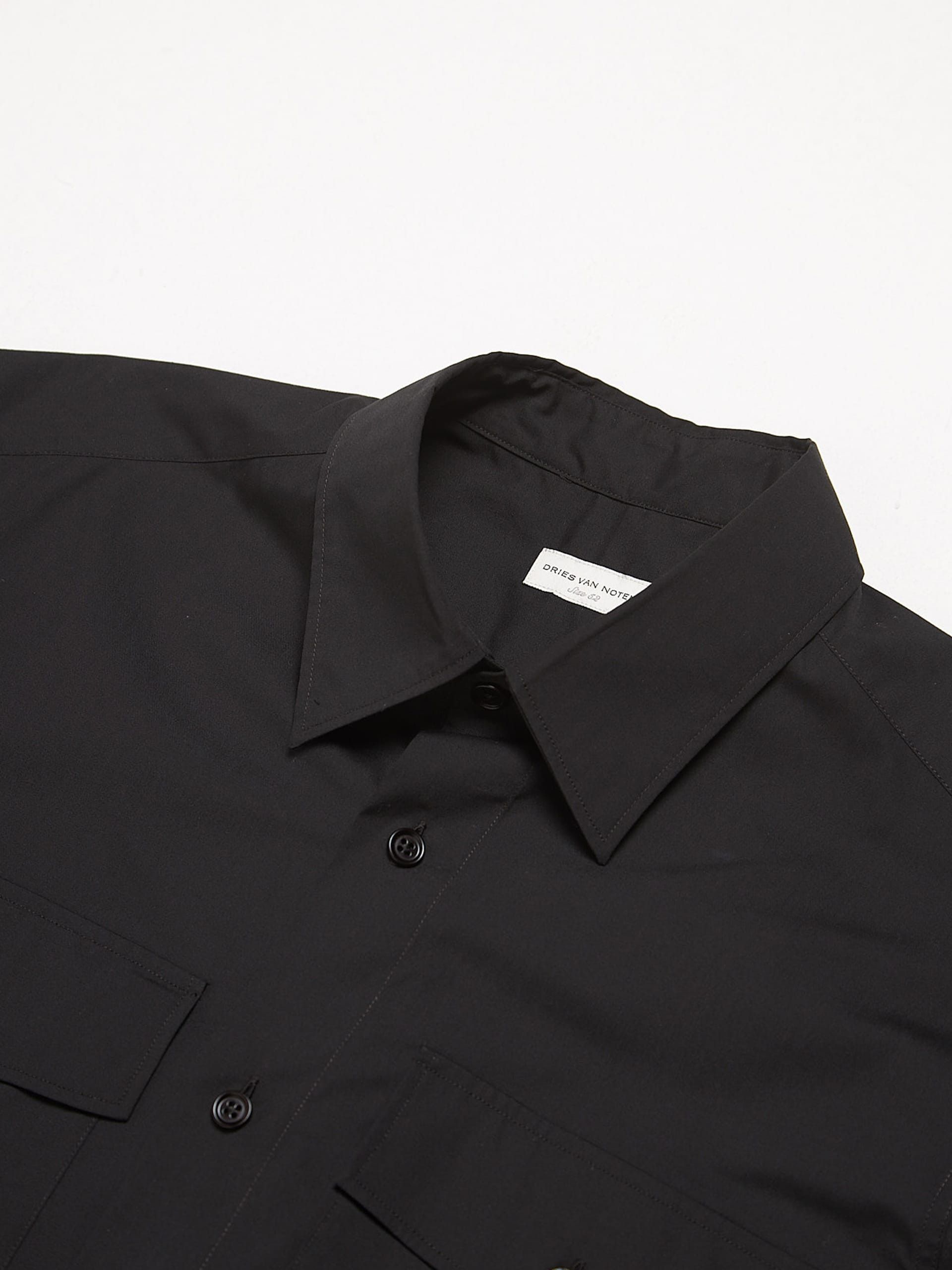 Dries Van Noten Black Skirt Detailed Polyester Shirt Size US L / EU 52-54 / 3 - 3 Thumbnail