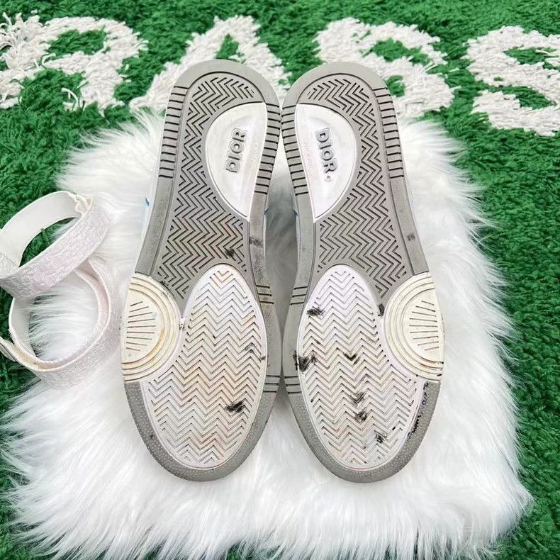 Dior Dior B27 High Top Sneakers in White Blue-yf Size US 9.5 / EU 42-43 - 5 Thumbnail