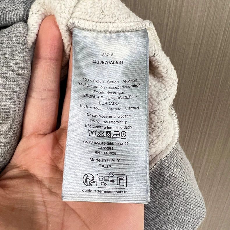 Dior Dior Gray Letter Embroidered Sweatshirt-yf Size US L / EU 52-54 / 3 - 6 Thumbnail