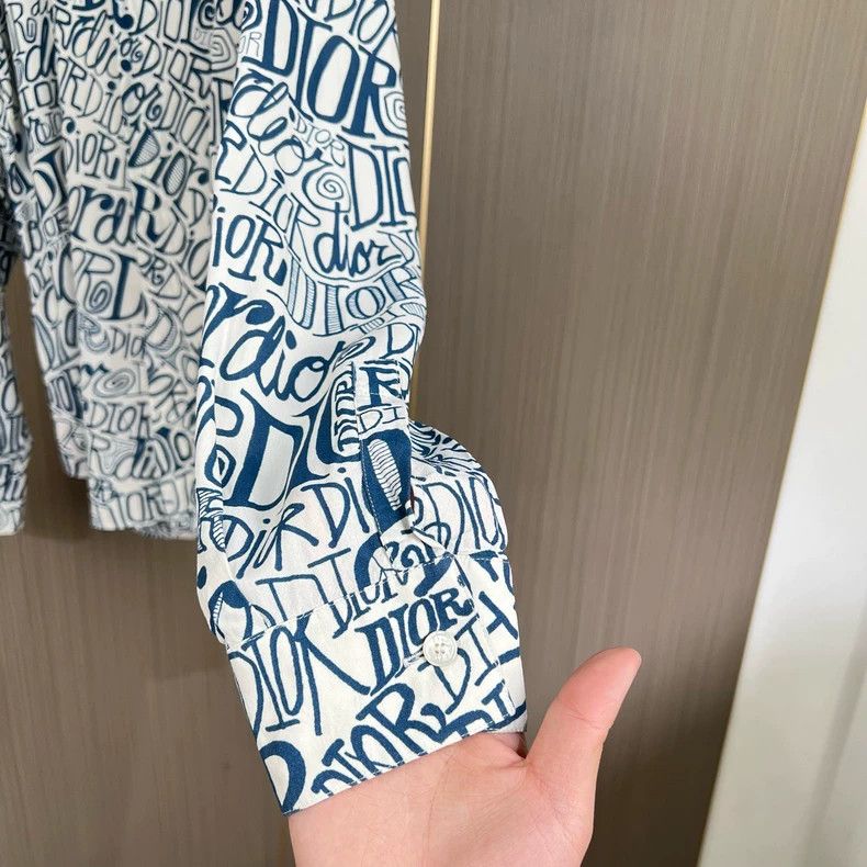 Dior Dior Stussy Silk Shirt with Print Design-yf Size US M / EU 48-50 / 2 - 4 Thumbnail