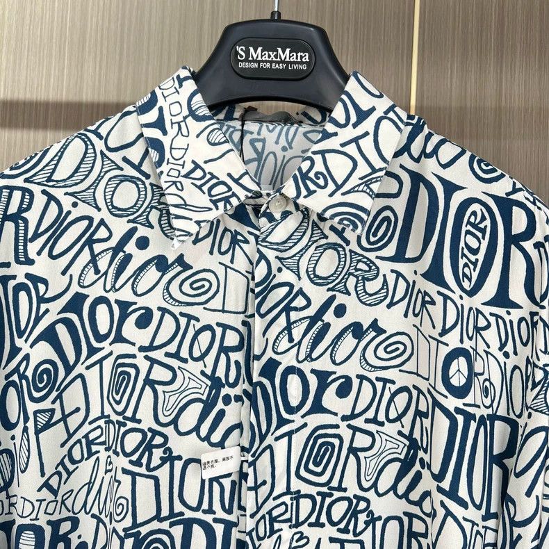 Dior Dior Stussy Silk Shirt with Print Design-yf Size US M / EU 48-50 / 2 - 3 Thumbnail