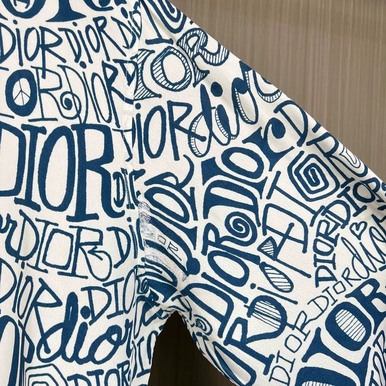Dior Dior Stussy Silk Shirt with Print Design-yf Size US M / EU 48-50 / 2 - 5 Thumbnail