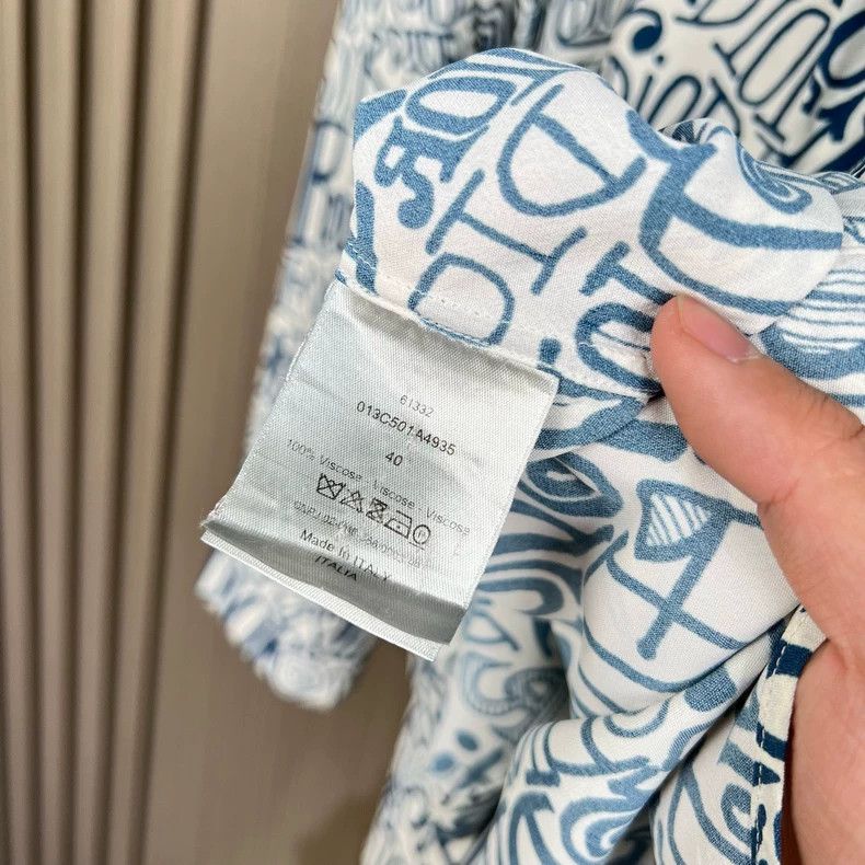 Dior Dior Stussy Silk Shirt with Print Design-yf Size US M / EU 48-50 / 2 - 6 Thumbnail