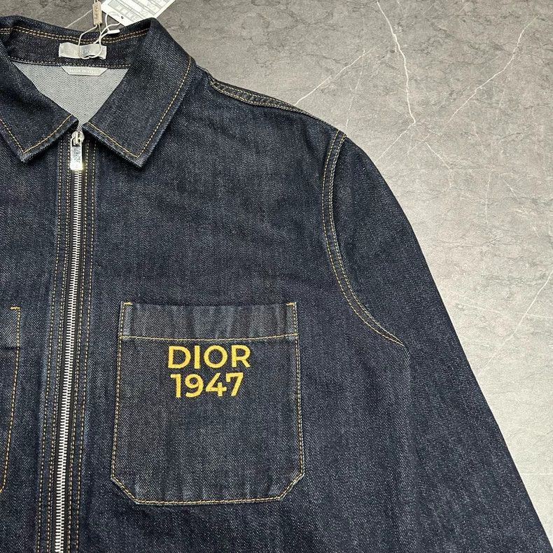 Dior New DIOR Denim Jacket with Logo Embroidery Size US L / EU 52-54 / 3 - 2 Thumbnail