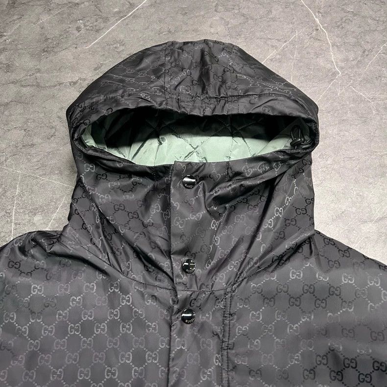 Gucci Gucci Logo Print Hooded Coat with Pockets Size US L / EU 52-54 / 3 - 4 Thumbnail
