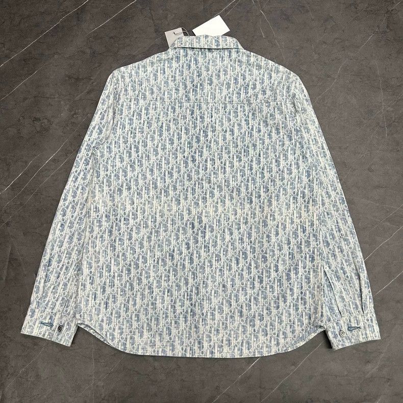 Dior DIOR Logo Printed Denim Button-Up Shirt Size US M / EU 48-50 / 2 - 3 Thumbnail