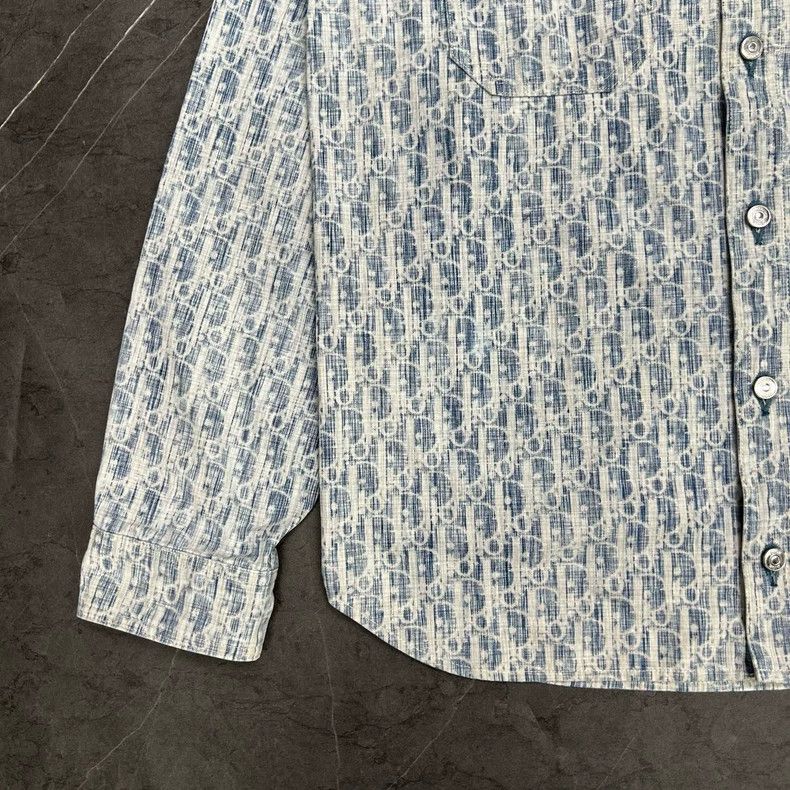 Dior DIOR Logo Printed Denim Button-Up Shirt Size US M / EU 48-50 / 2 - 2 Thumbnail