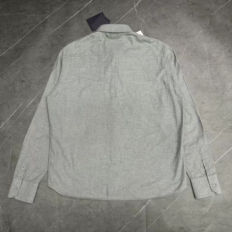 Louis Vuitton Louis Vuitton Logo Embroidered Long Sleeve Shirt Size US M / EU 48-50 / 2 - 2 Thumbnail