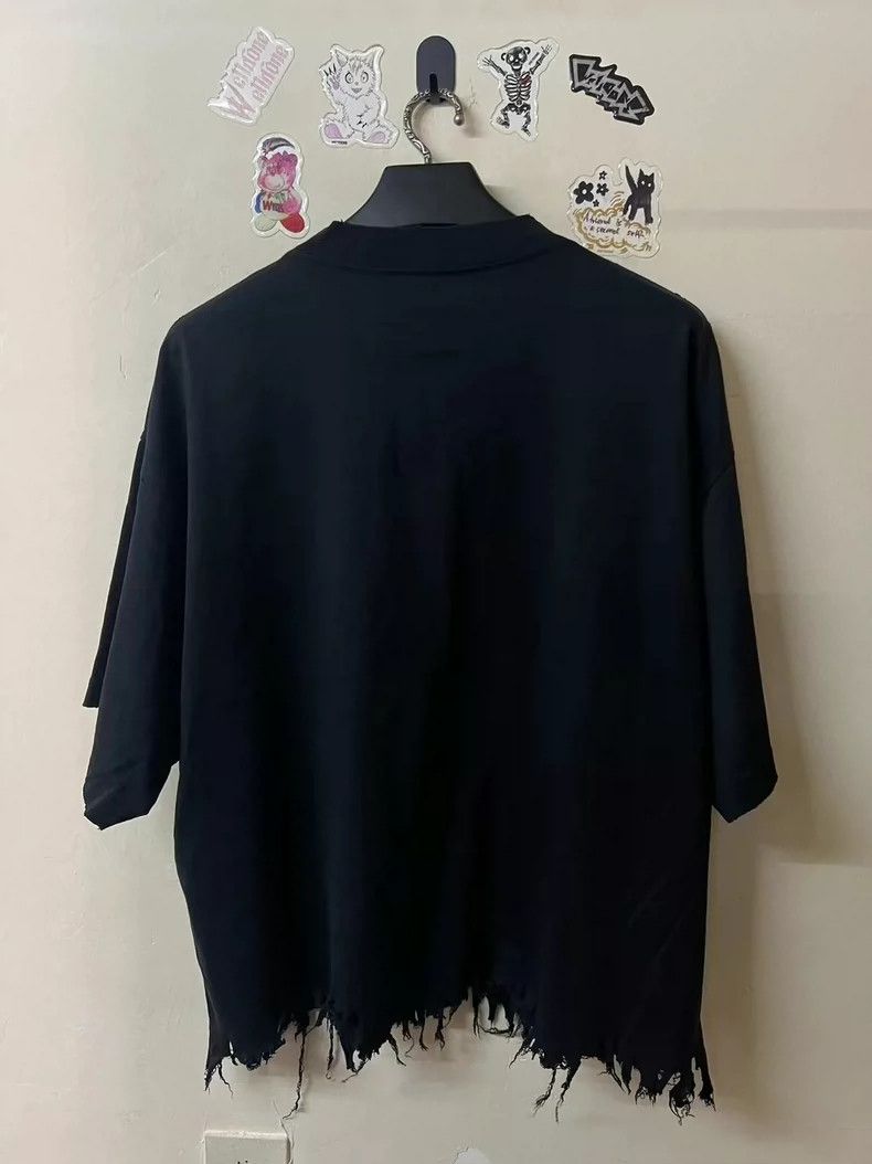 Balenciaga Balenciaga Distressed Black Short Sleeve Shirt Size US L / EU 52-54 / 3 - 2 Thumbnail