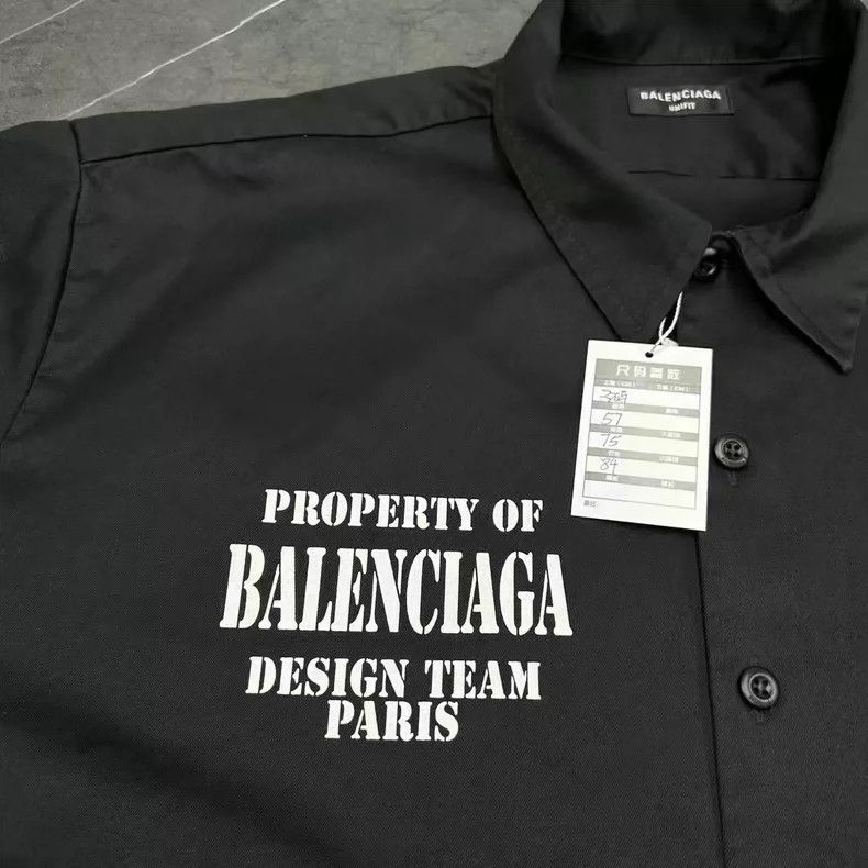 Balenciaga Balenciaga Black Logo Short Sleeve Shirt Size US M / EU 48-50 / 2 - 4 Thumbnail