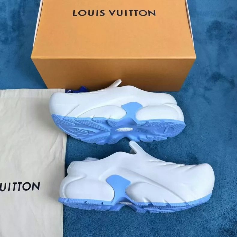Louis Vuitton Louis Vuitton Shark Platform Slippers White Blue Size US 9 / EU 42 - 2 Thumbnail