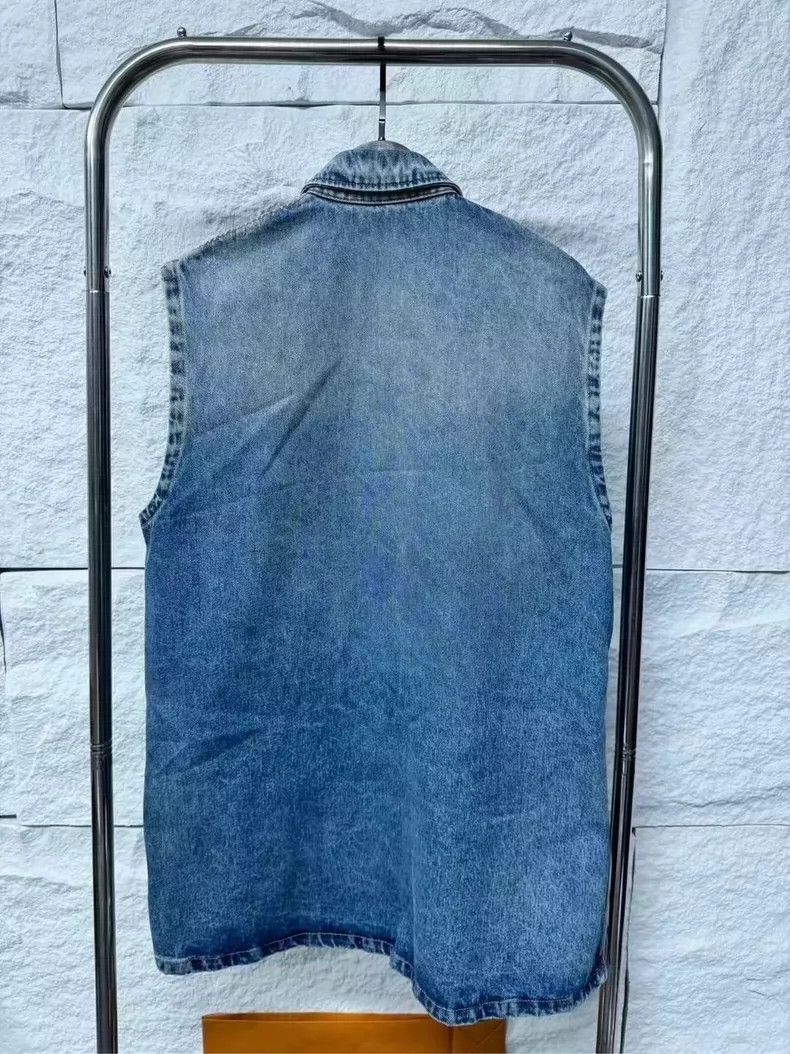Prada Prada Denim Dress Jacket with Triangle Logo Size US 38 / EU 54 - 2 Thumbnail