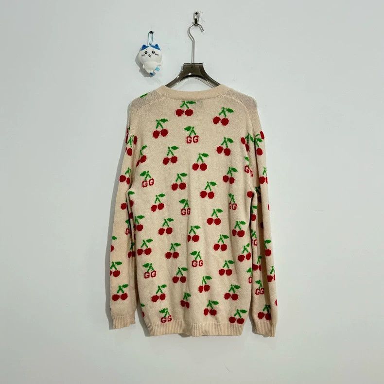 Gucci Gucci Cherry Print Cardigan with Gold Buttons-dmc Size US S / EU 44-46 / 1 - 3 Thumbnail