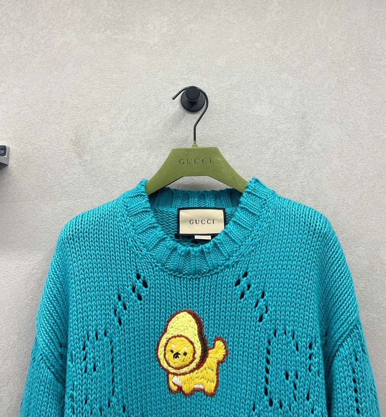 Gucci Blue Knit Sweater with Cartoon Embroidery-dmc Size US M / EU 48-50 / 2 - 4 Thumbnail