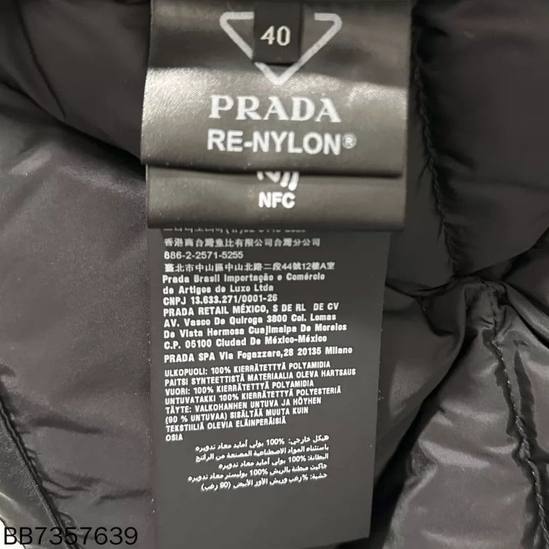 Prada Black Recycled Nylon Logo Puffer Jacket-dmc Size US L / EU 52-54 / 3 - 6 Thumbnail