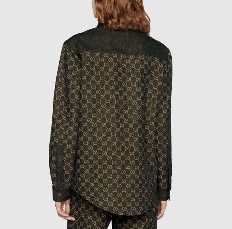 Gucci Gucci Printed Denim Long Sleeve Shirt-dmc Size US M / EU 48-50 / 2 - 7 Thumbnail
