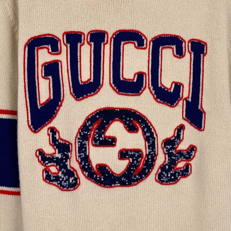 Gucci Gucci Logo Embroidered Wool Knit Sweater-dmc Size US S / EU 44-46 / 1 - 4 Thumbnail