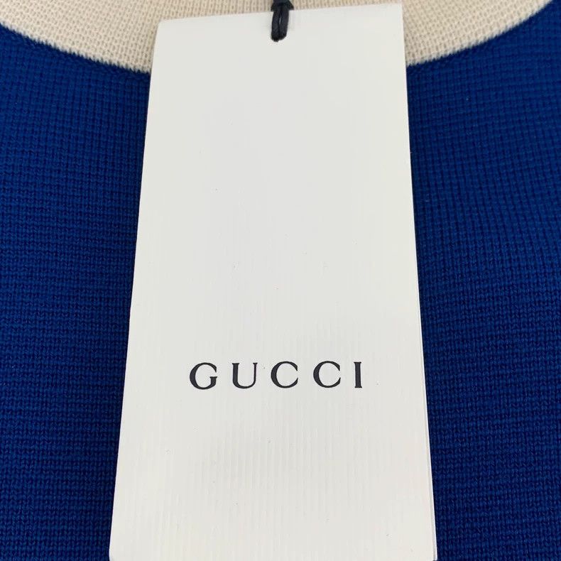 Gucci Blue Logo Embroidered Wool Knit Dress-dmc Size US L / EU 52-54 / 3 - 7 Thumbnail