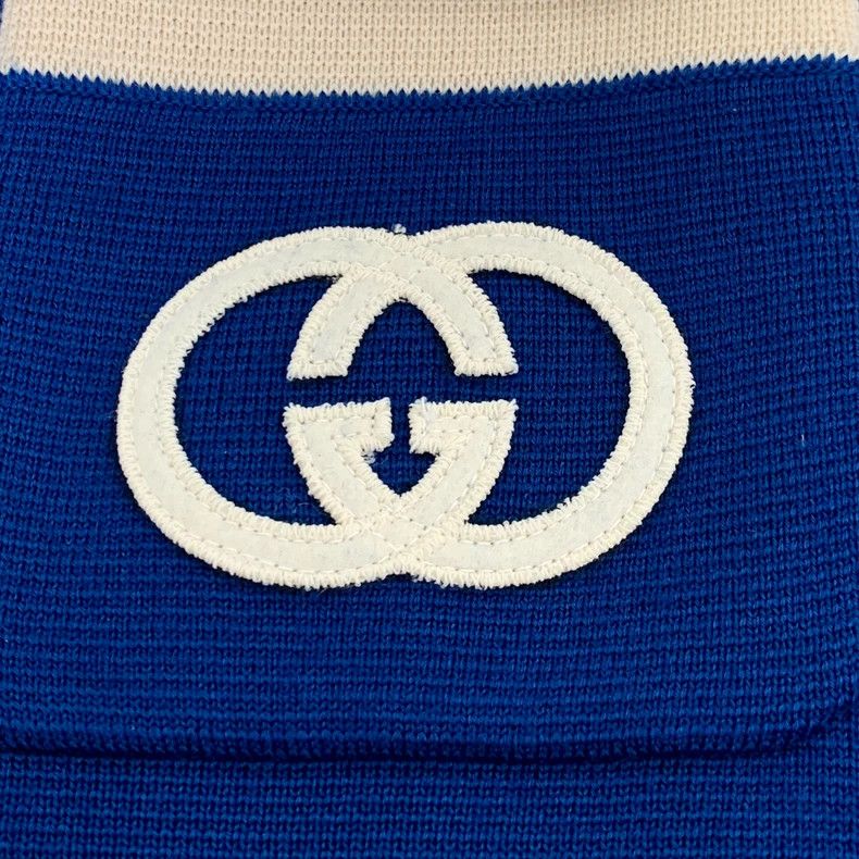 Gucci Blue Logo Embroidered Wool Knit Dress-dmc Size US L / EU 52-54 / 3 - 5 Thumbnail