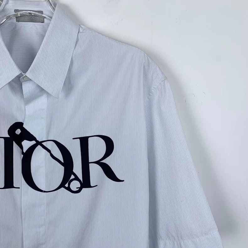 Dior Blue Logo Printed Short Sleeve Shirt-dmc Size US M / EU 48-50 / 2 - 3 Thumbnail
