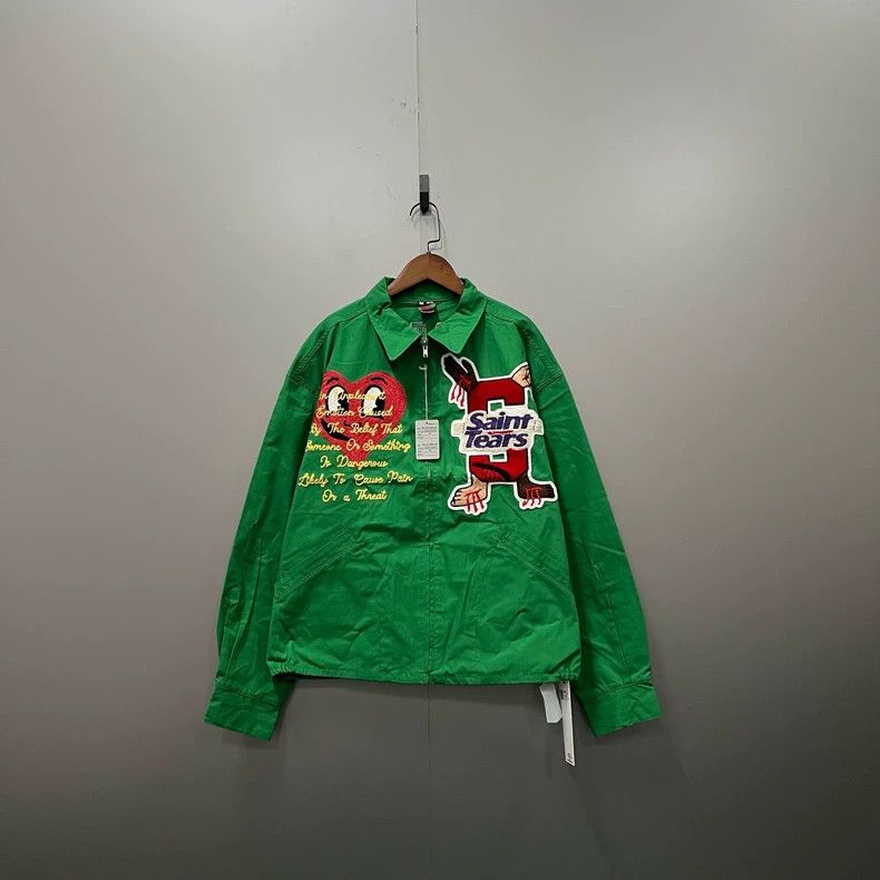 Saint Michael Saint Michael Green Embroidered Jacket New-dmc Size US L / EU 52-54 / 3 - 2 Thumbnail