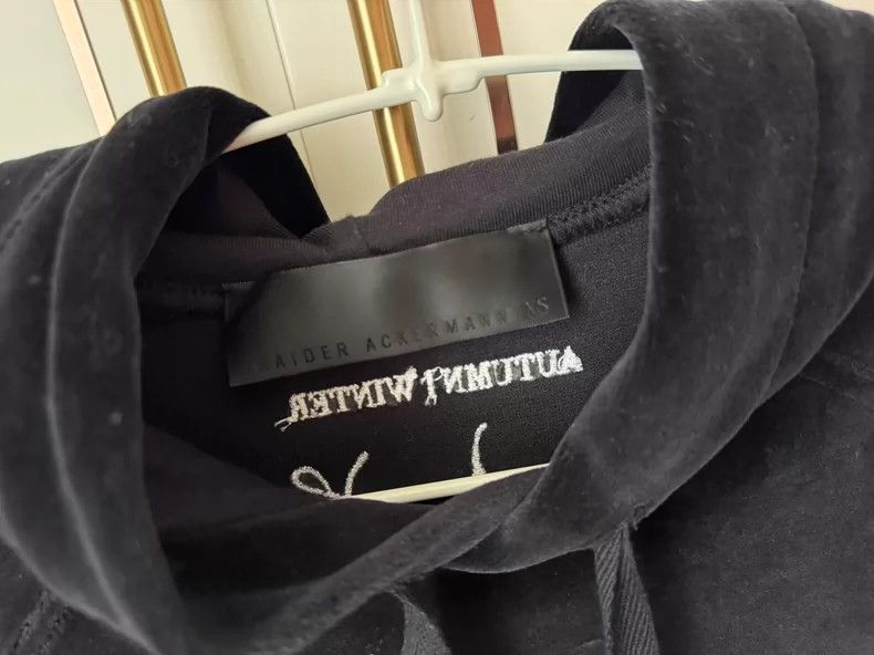 Haider Ackermann Stylish Black Velvet Hoodie by Haider Ackermann-dmc Size US M / EU 48-50 / 2 - 4 Thumbnail