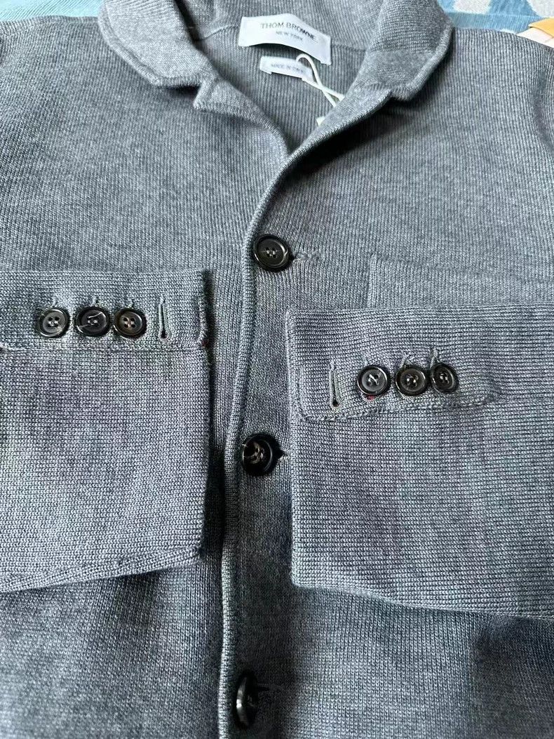 Thom Browne Gray Wool Knit Blazer by Thom Browne-dmc Size US M / EU 48-50 / 2 - 6 Thumbnail