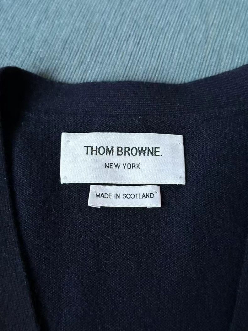 Thom Browne Thom Browne Blue Cashmere Cardigan-dmc Size US M / EU 48-50 / 2 - 2 Thumbnail