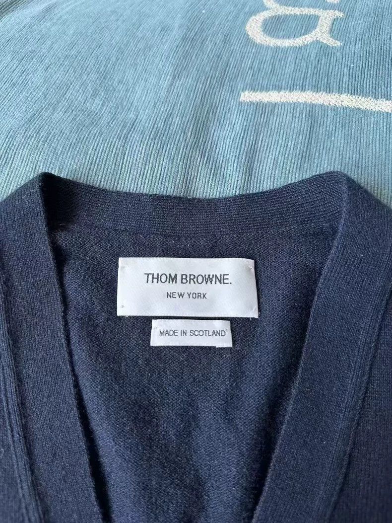 Thom Browne Blue Cashmere Cardigan by Thom Browne-dmc Size US M / EU 48-50 / 2 - 2 Thumbnail