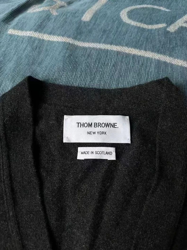 Thom Browne Thom Browne Charcoal Cashmere Cardigan-dmc Size US M / EU 48-50 / 2 - 3 Thumbnail